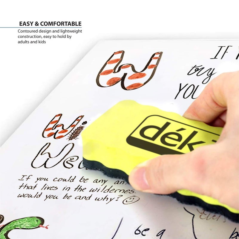 Deke Home - 5 Pack Magnetic White Board Eraser. Rectangular Magnetic Dry Erasers for White Boards. Erase Markers, Ideal for Kids, Home, School, Office, 4 Colors. Whiteboard Eraser. - Image 4